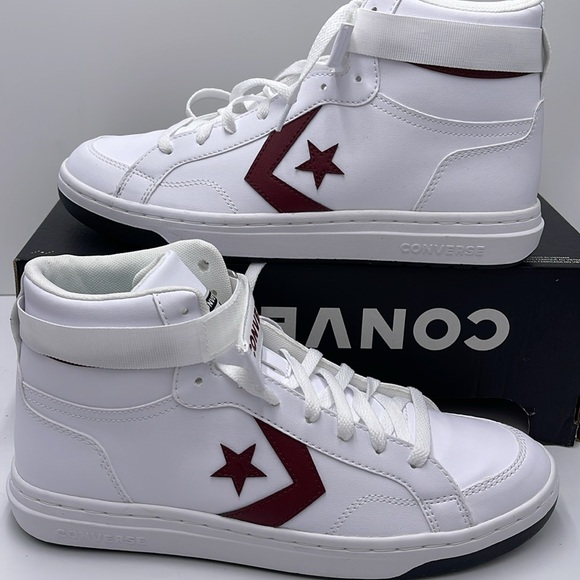 Converse Men’s PRO BLAZE V2 MID WHITE/CHERRY DAZE/WHITE A06627C Sneakers - Picture 14 of 16